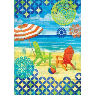 Colorful Beach Adirondacks Flag | Beach, Decorative, Lawn, Flags