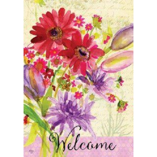 Summer Bouquet Welcome Flag | Welcome, Floral, House, Flags