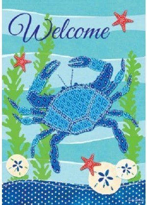 Welcome Blue Crab Flag | Nautical, Welcome, Decorative, Flags