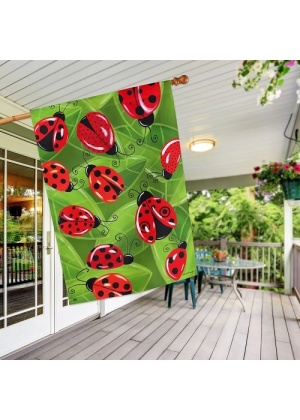 Lucky Ladybugs House Flag Image