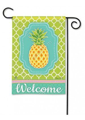 Preppy Pineapple Garden Flag | Welcome, Spring, Garden, Flags