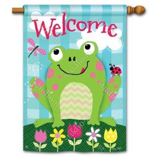 Happy Frog House Flag | Welcome, Spring, Outdoor, House, Flags