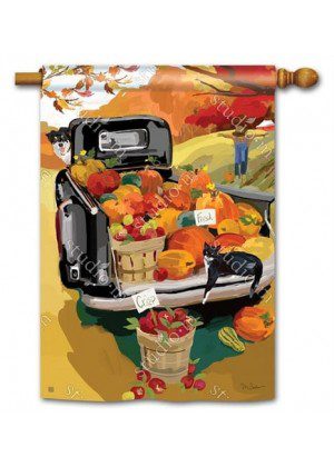 Pumpkin Truck House Flag | Fall, Thanksgiving, Cool, House, Flags