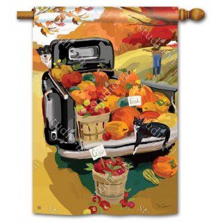 Pumpkin Truck House Flag | Fall, Thanksgiving, Cool, House, Flags