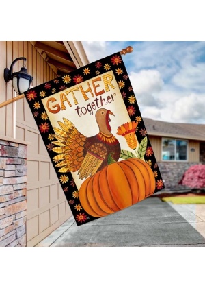 Gather Together House Flag | Thanksgiving Flags | House Flags