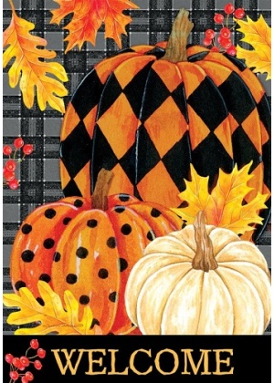 Painted Pumpkins Welcome Flag | Fall, Welcome, Garden, Flags