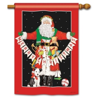 Santa Greetings House Flag | Christmas Flags | House Flags