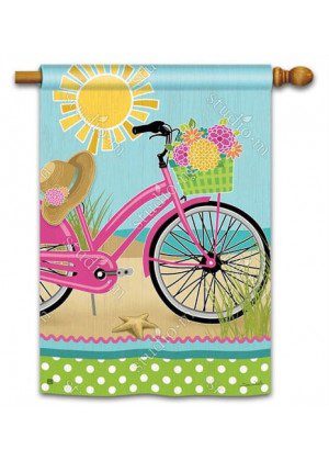 Morning Beach Ride House Flag | Summer, Beach, House, Flags