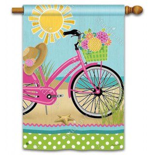 Morning Beach Ride House Flag | Summer, Beach, House, Flags