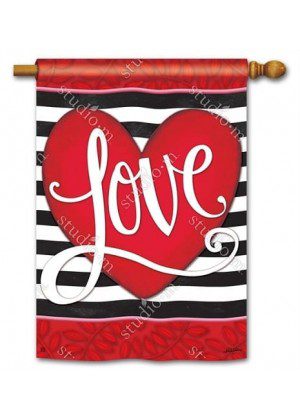 Heart with Stripe House Flag | Valentine, Outdoor, House, Flags
