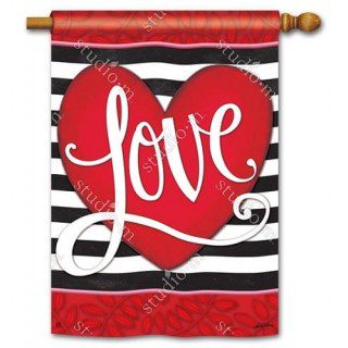 Heart with Stripe House Flag | Valentine, Outdoor, House, Flags