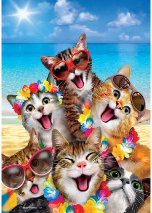 Beach Kittens Flag | Summer, Beach, Animal, Decorative, Flags