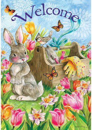 Garden Bunny Flag | Spring, Easter, Welcome, Decorative, Flags