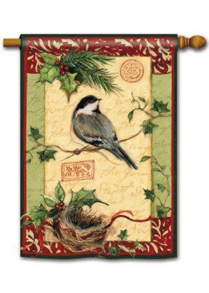 Holiday Chickadee House Flag | Christmas, Outdoor, House, Flags