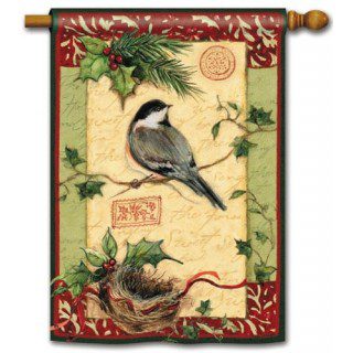 Holiday Chickadee House Flag | Christmas, Outdoor, House, Flags