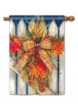 Autumn Gate House Flag | Fall, Thanksgiving, Yard, House, Flags