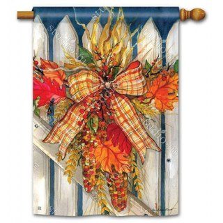 Autumn Gate House Flag | Fall, Thanksgiving, Yard, House, Flags