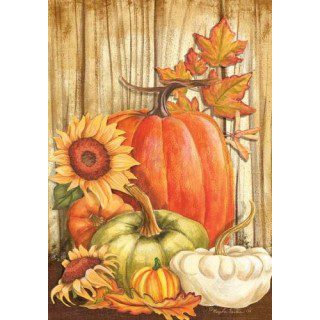 Pumpkins on Barnwood Flag | Fall, Floral, Decorative, Garden, Flag