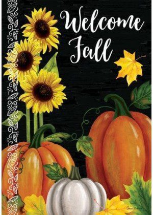 Pumpkin Trio Flag | Fall, Floral, Welcome, Decorative, Garden, Flag