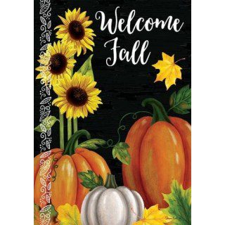 Pumpkin Trio Flag | Fall, Floral, Welcome, Decorative, Garden, Flag