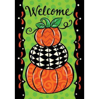 Pumpkin Stack Flag | Welcome, Fall, Decorative, Garden, Flags