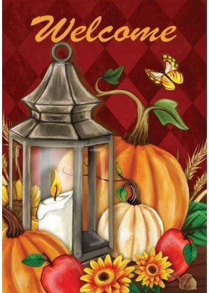 Pumpkin Lantern Flag | Fall, Welcome, Floral, Decorative, Flags