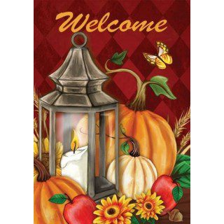 Pumpkin Lantern Flag | Fall, Welcome, Floral, Decorative, Flags