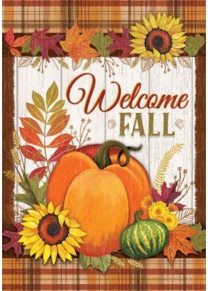 Pumpkin and Plaid Flag | Fall, Thanksgiving, Decorative, Flags
