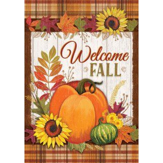 Pumpkin and Plaid Flag | Fall, Thanksgiving, Decorative, Flags