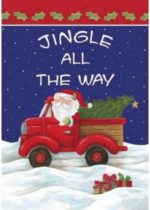 Santa Truck Flag | Christmas, Decorative, House, Lawn, Flags