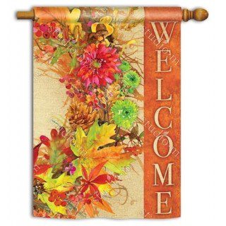 Autumn Wreath House Flag | Fall, Floral, Welcome, House, Flags