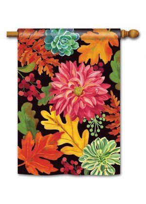 Vibrant Autumn Mix House Flag | Fall, Floral, Outdoor, House, Flag