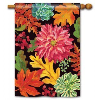 Vibrant Autumn Mix House Flag | Fall, Floral, Outdoor, House, Flag