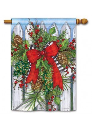 Holiday Garland House Flag | Christmas, Outdoor, House, Flags