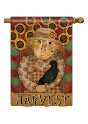 Harvest Scarecrow House Flag | Fall Flags | House Flag | Yard Flag