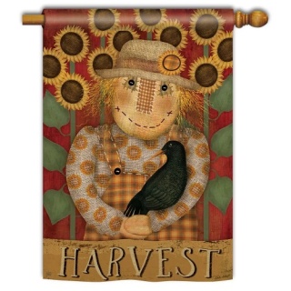 Harvest Scarecrow House Flag | Fall Flags | House Flag | Yard Flag