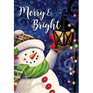 Merry & Bright Flag | Christmas, Snowman, Decorative, Lawn, Flag