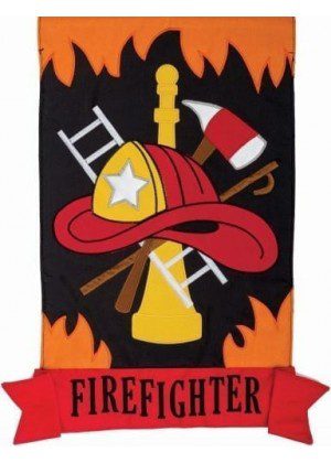 Firefighter Flag | Applique, Yard, Lawn, Cool, Garden, Flags