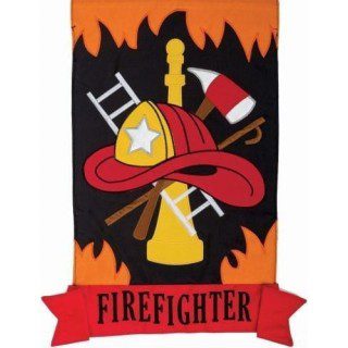 Firefighter Flag | Applique, Yard, Lawn, Cool, Garden, Flags