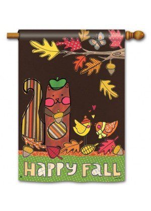 Squirrelly Friends House Flag | Fall, Outdoor, Yard, House, Flags