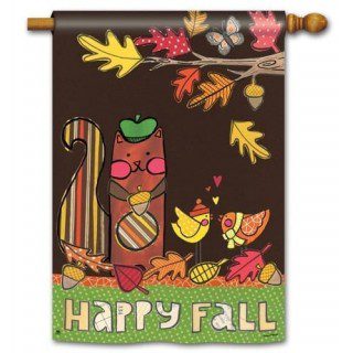 Squirrelly Friends House Flag | Fall, Outdoor, Yard, House, Flags