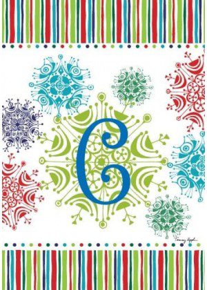 Snowflake Monogram-C Flag | Personalized, Clearance, Flags