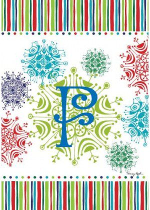 Snowflake Monogram-F Flag | Personalized, Clearance, Flags