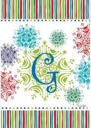 Snowflake Monogram-G Flag | Personalized, Clearance, Flags