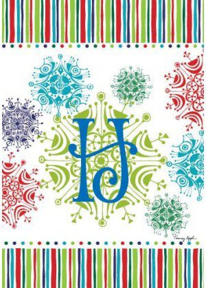 Snowflake Monogram-H Flag | Personalized, Clearance, Flags