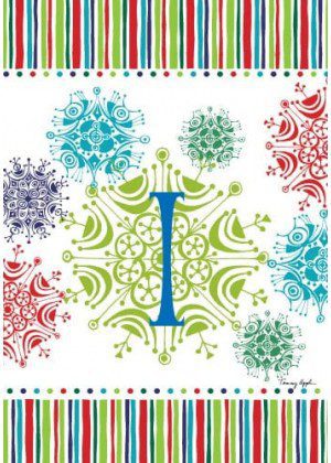 Snowflake Monogram-I Flag | Personalized, Clearance, Flags