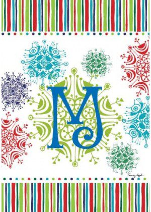 Snowflake Monogram-M Flag | Personalized, Clearance, Flags