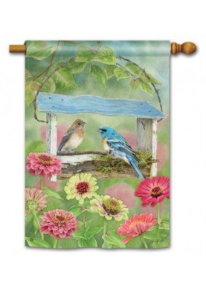 Feeder Friends House Flag | Bird, Floral, Outdoor, House, Flags