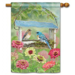 Feeder Friends House Flag | Bird, Floral, Outdoor, House, Flags