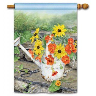 Sunshine and Water House Flag | Floral, Spring, Yard, House, Flag
